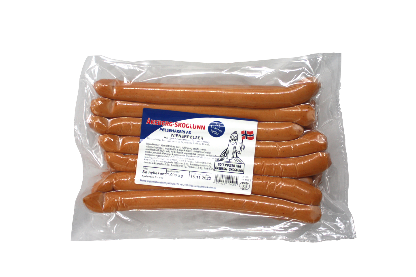 Wienerpølser 1000g Åkeberg Skoglunn