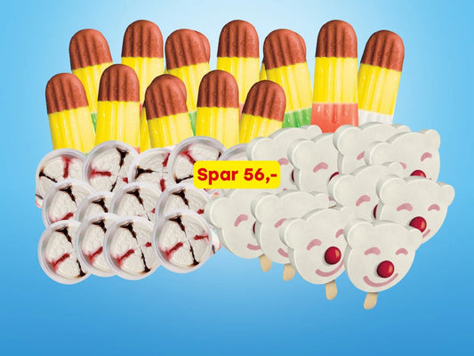 The Children's Package We've made it easy for you, and put together a package with selected favorites for young and old. 15 Party Ice, 13 Football Ice, 10 Polar Bear