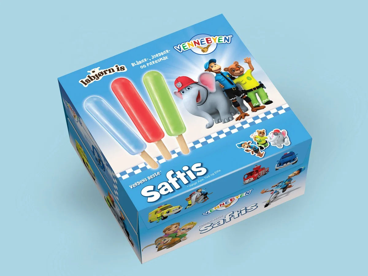 Vennebyen Saftis 30 stk saftis Barnepakke