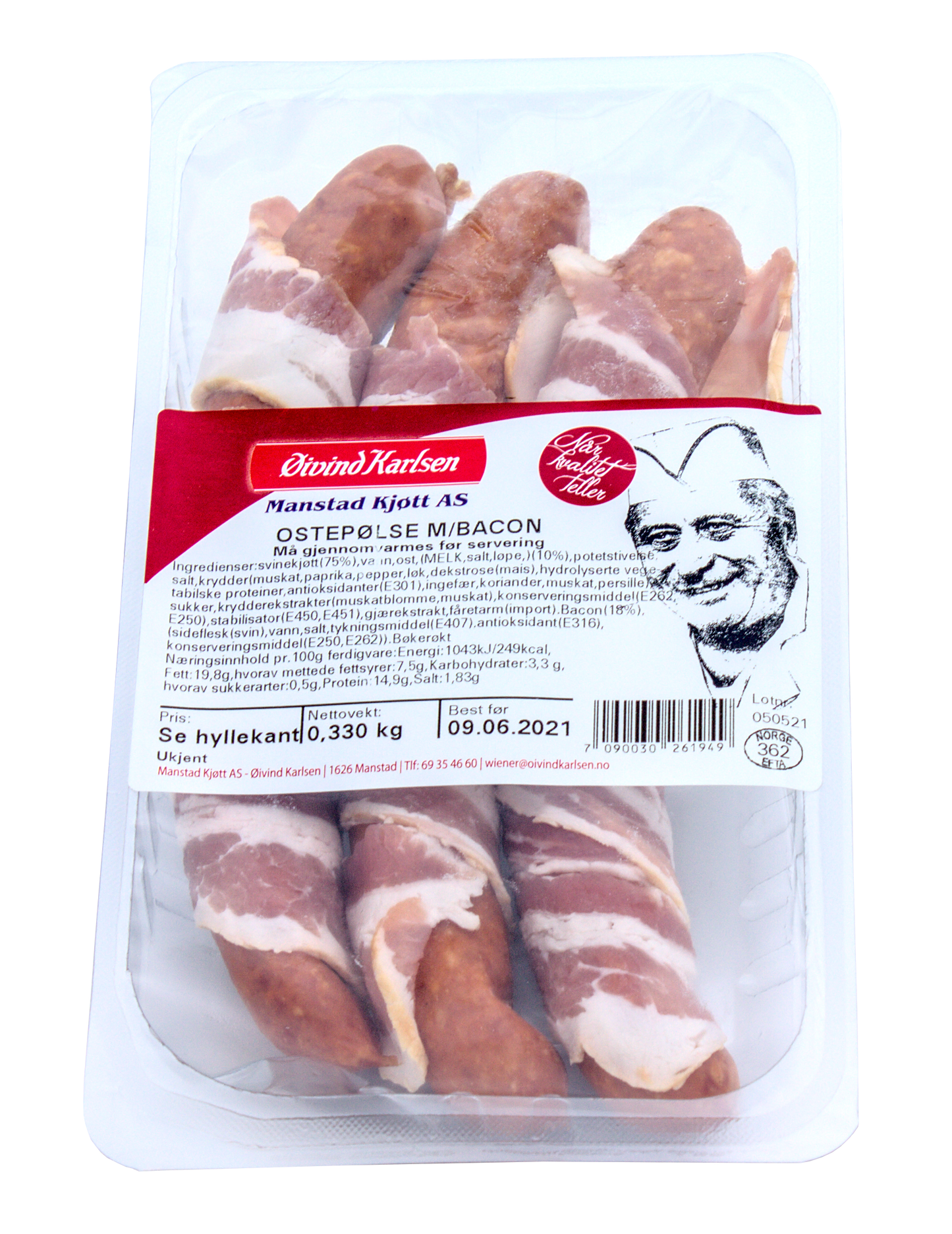 OSTEPØLSE MED BACON 330 gram
