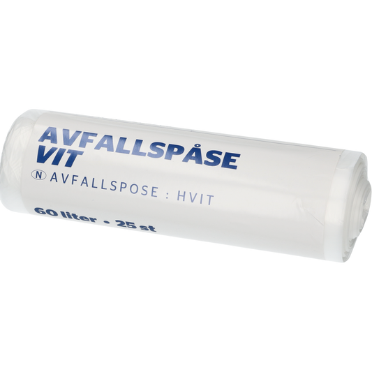 FROSTY'S AVFALLSPOSE 60L HVIT 25 pr rull   20 rl krt